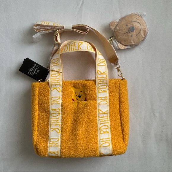 Loungefly Handbags - Loungefly Disney Winnie the Pooh Sherpa Zip Tote Bag With Coin Purse NWT